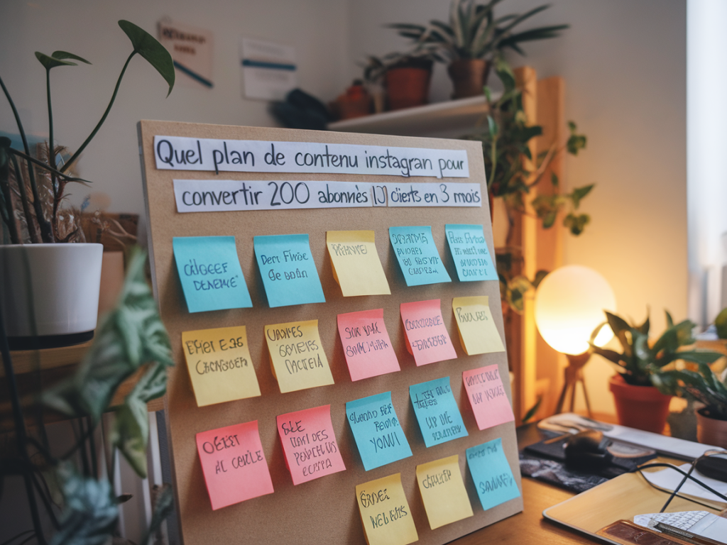 Quel plan de contenu instagram utiliser pour convertir 200 abonnés en 10 clients en 3 mois