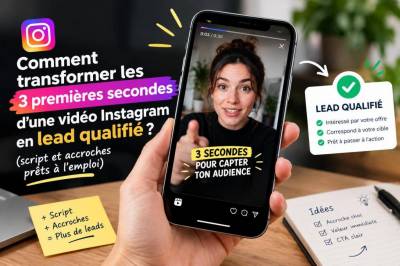 Comment transformer les 3 premières secondes d'une vidéo Instagram en lead qualifié (script et accroches prêts à l'emploi)