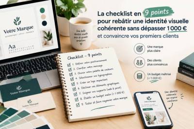 La checklist en 9 points pour rebâtir une identité visuelle cohérente sans dépasser 1 000 € et convaincre vos premiers clients