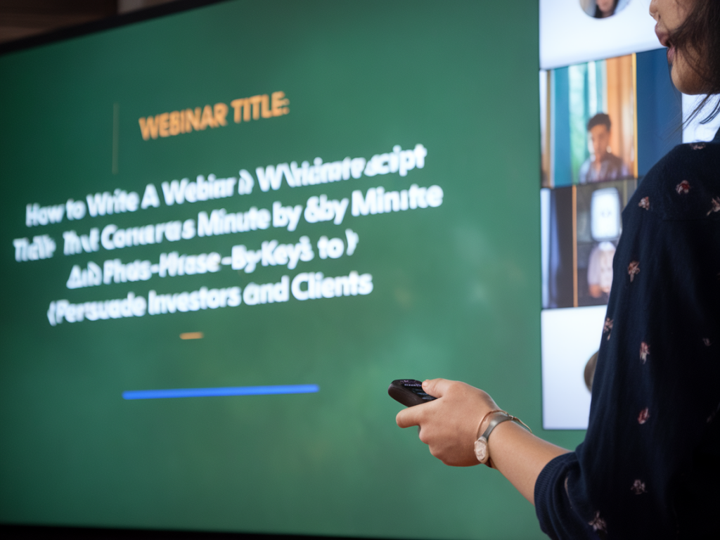 Comment rédiger un script de webinaire qui convertit : plan minute par minute et phrases‑clés pour convaincre investisseurs et clients